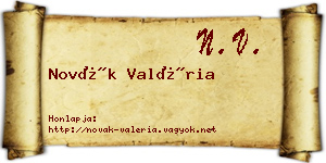 Novák Valéria névjegykártya