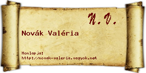 Novák Valéria névjegykártya